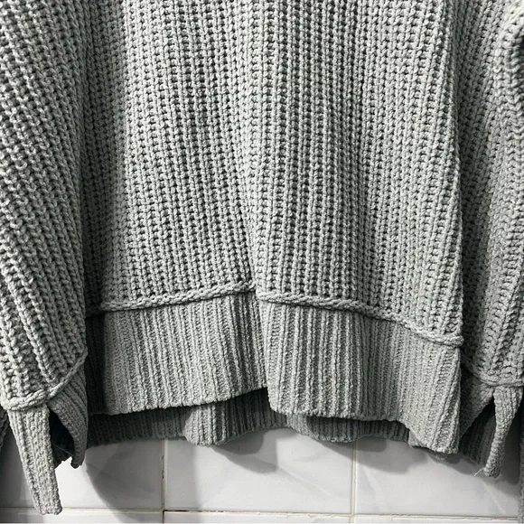 Aeropostale Chenille Knit Sage Oversized Cropped Sweater Women's M Coastal Cozy - Picture 5 of 10